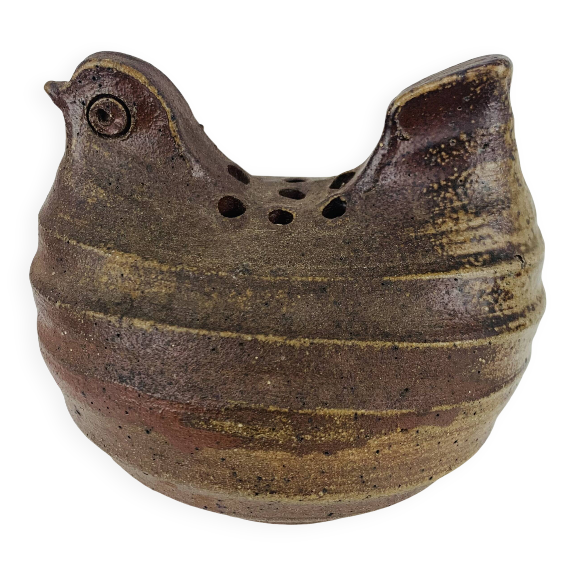 Vintage stoneware hen vase, flower pick