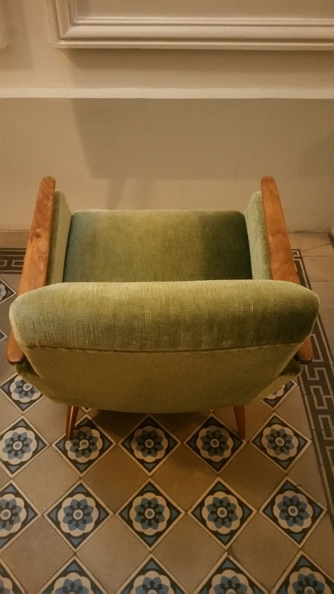 Lot of 2 armrests 50s/60s teak club chairs