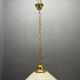 White Murano Glass Pendant Light with Black Rim, Italy, Mid-Century