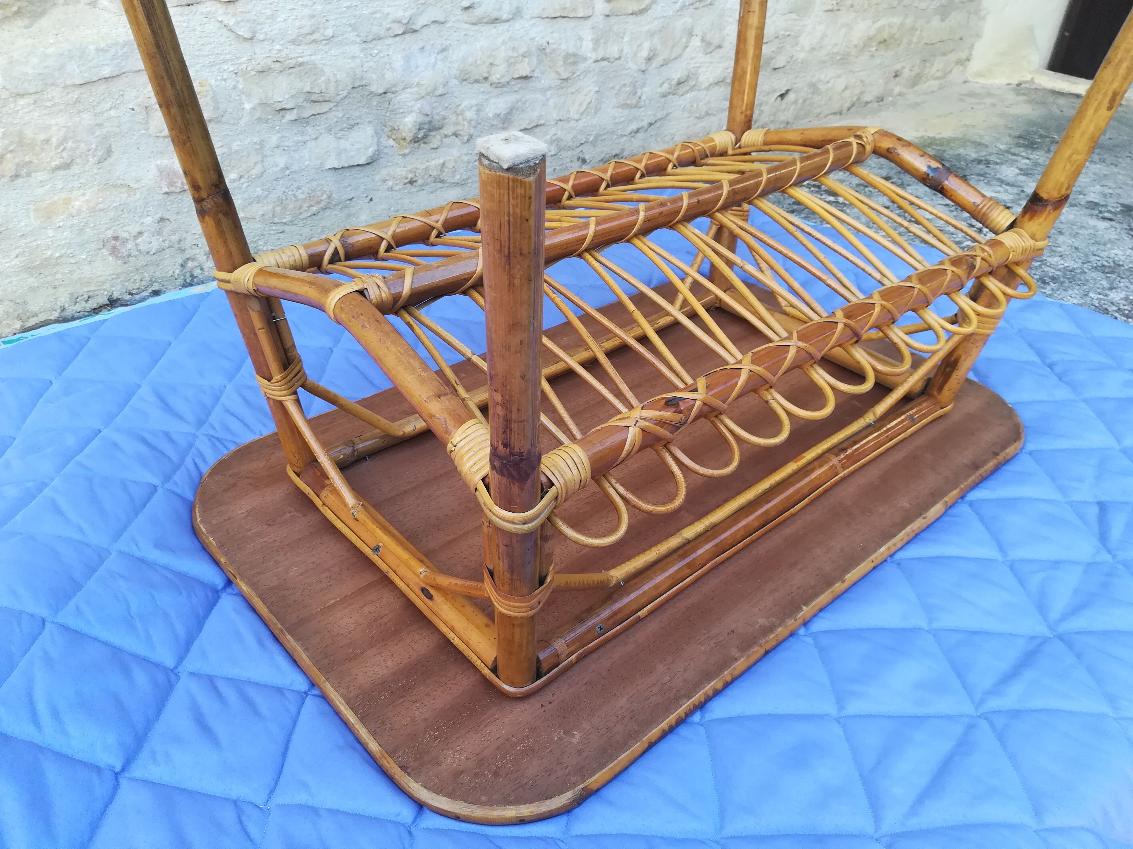 Rattan and bamboo coffee table
