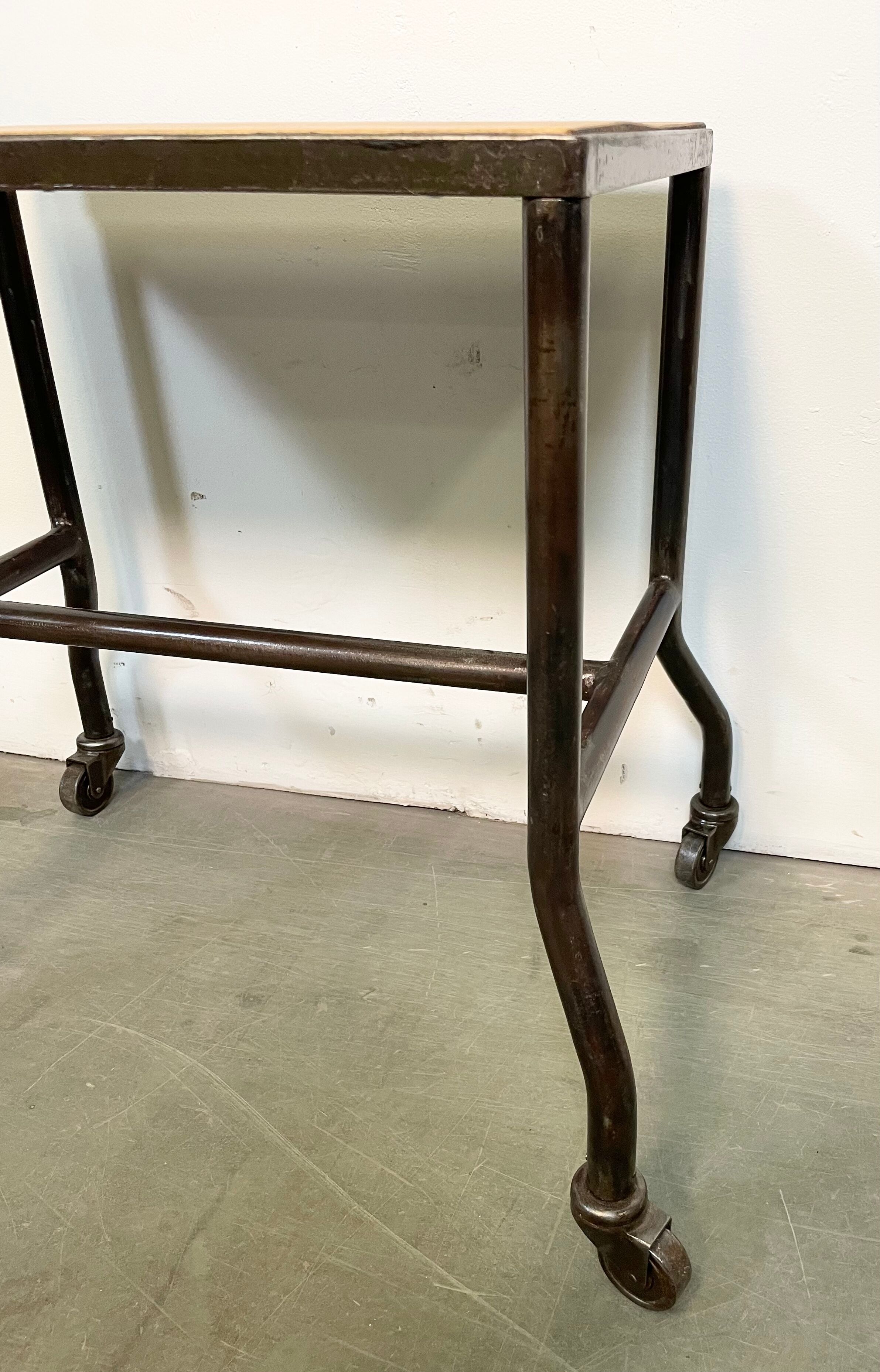 Industrial table on wheels, 1960s