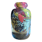 Petit vase soliflore en verre signé LE LONQUER 1982 , état impeccable
