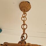 Rattan basket chandelier pendant light