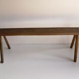 brutalist craft bench solid wooden board