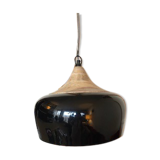 Suspension laquée noire et bois