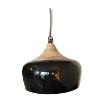 Black lacquered and wood suspension