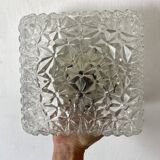 Vintage square molded glass ceiling light