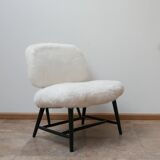 Pair of Alf Svensson 'TeVe' sheepskin shearling lounge chairs