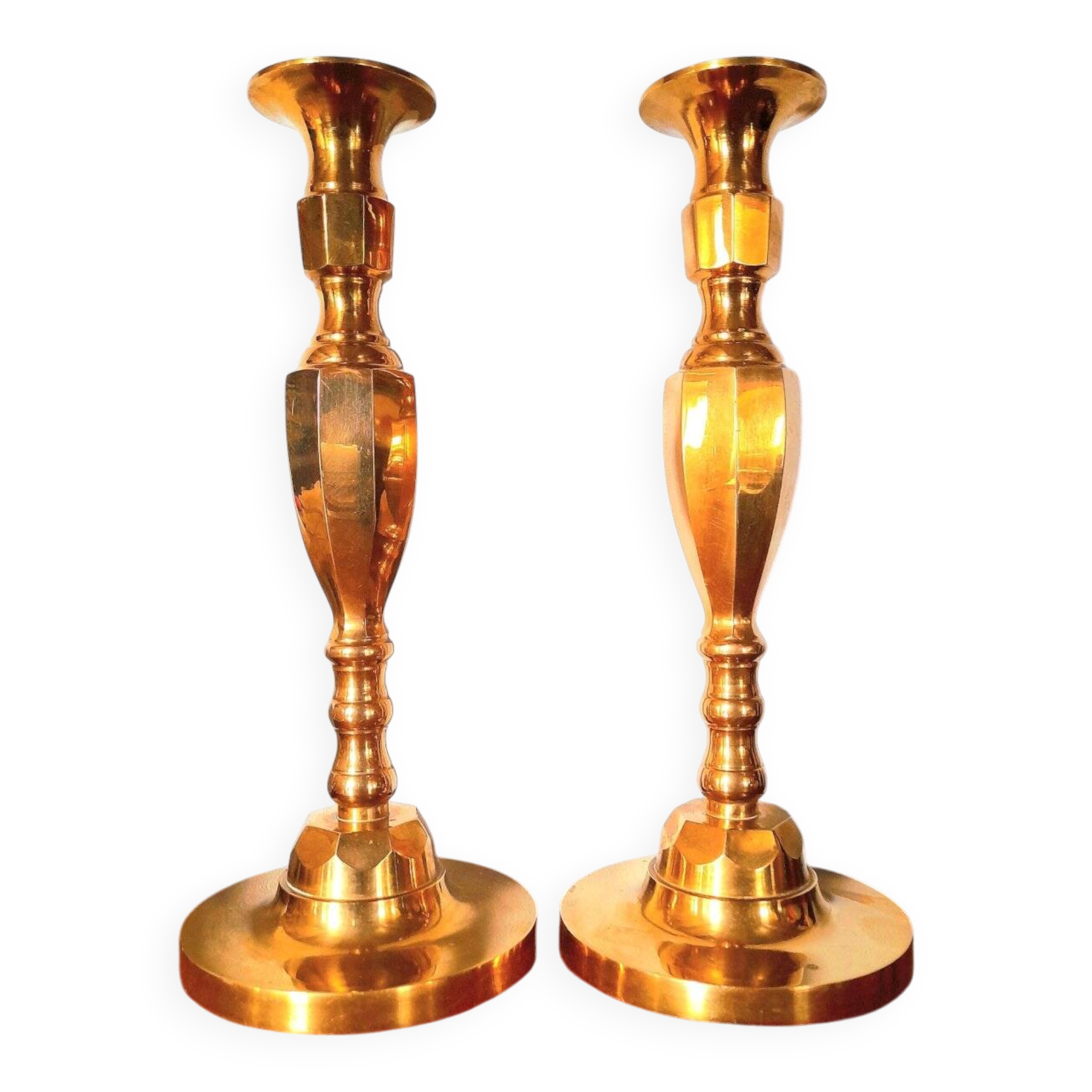 Pair of brass candlesticks