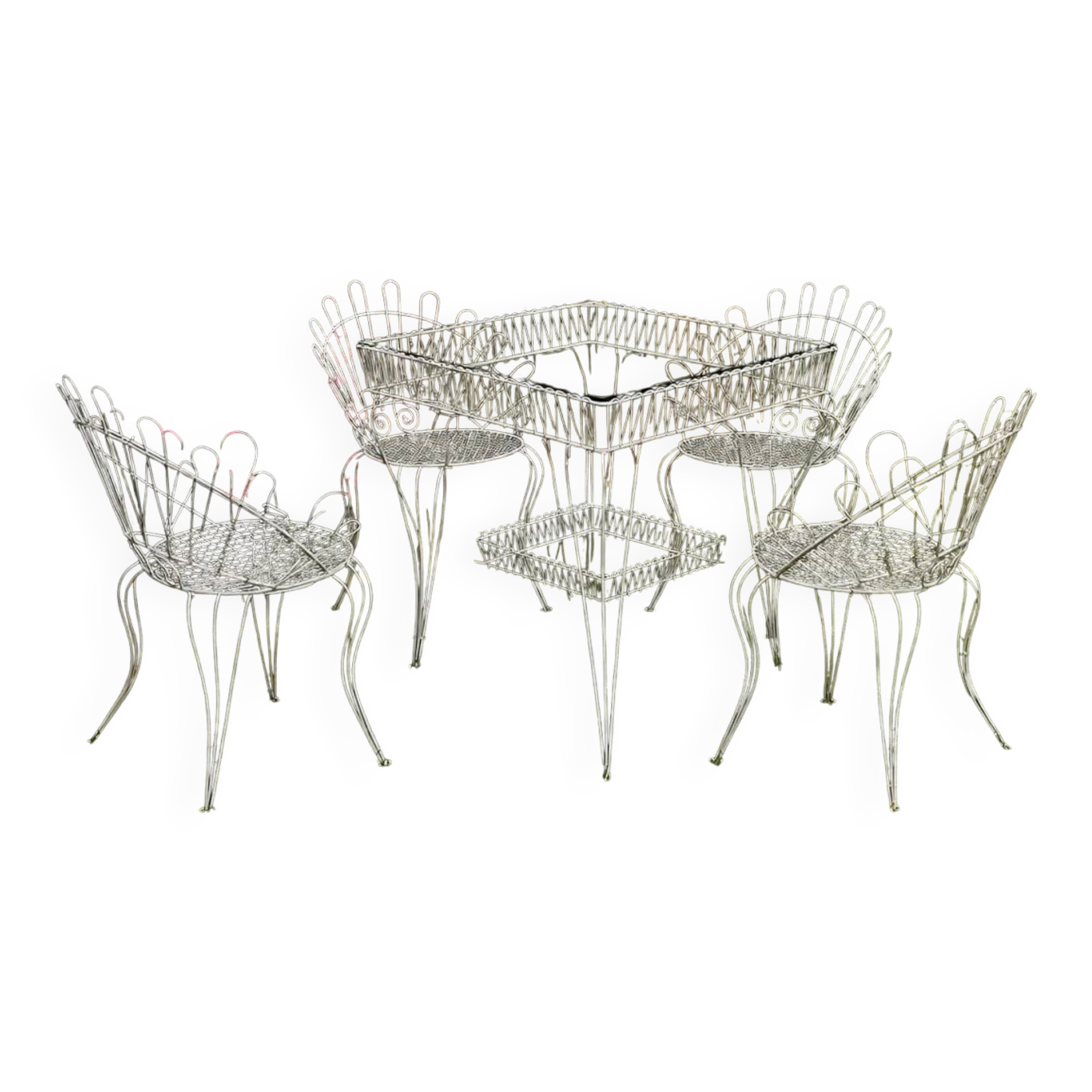 Wrought iron garden dining set, Italy 1960