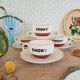 Ensemble de 4 tasses et 4 sous-tasses chocolat Choky bistrot publicitaire - vintage