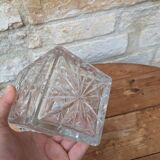 Old square cut crystal carafe with stopper 1l