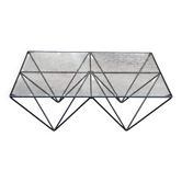 Metal and glass coffee table 1980