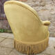 Fauteuil crapaud Style Napoléon III ocre jaune vintage, années 40
