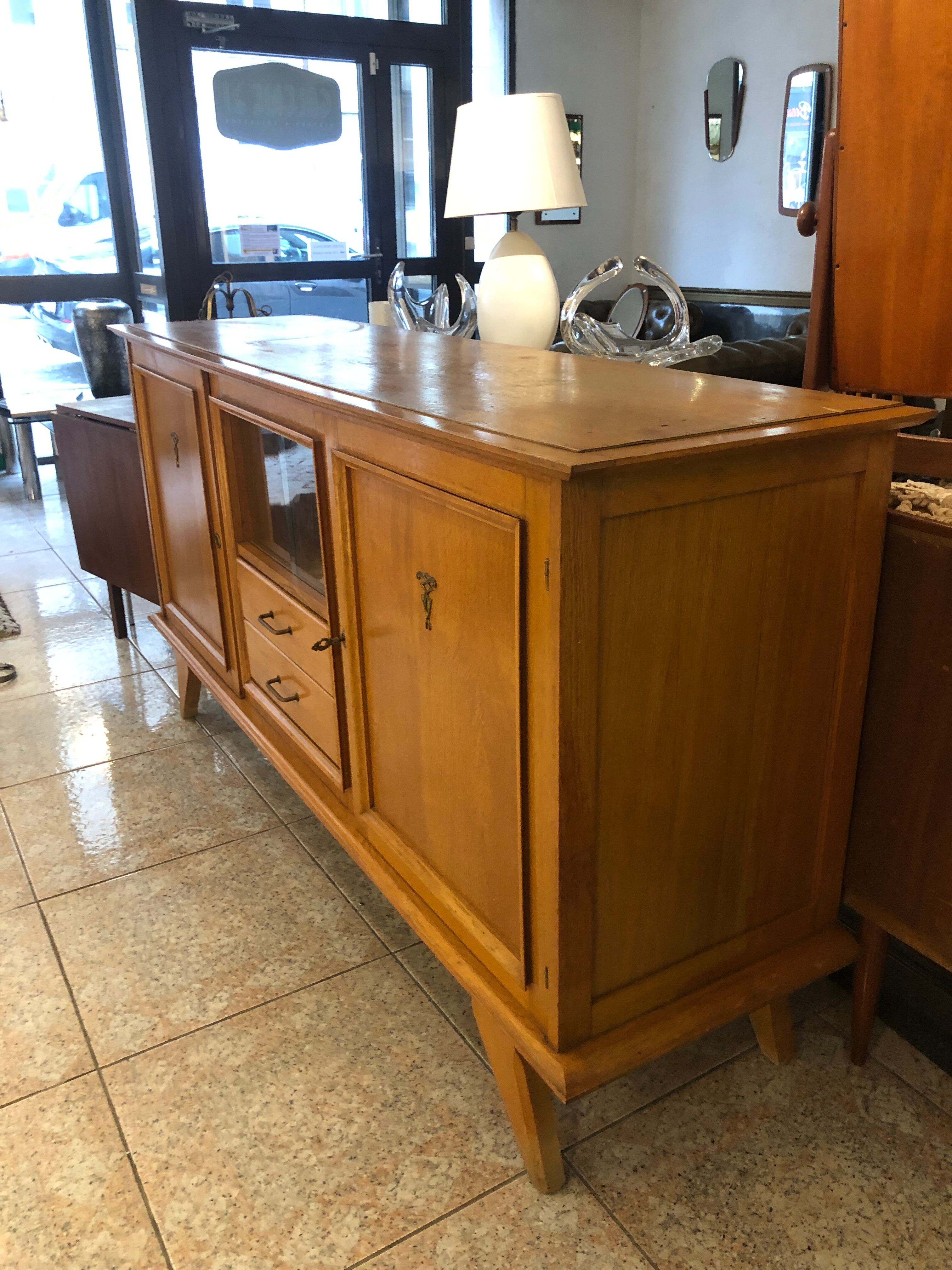 Oak buffet compass feet