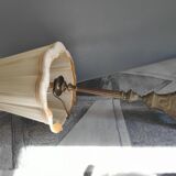 Old brass foot lamp and period lampshade
