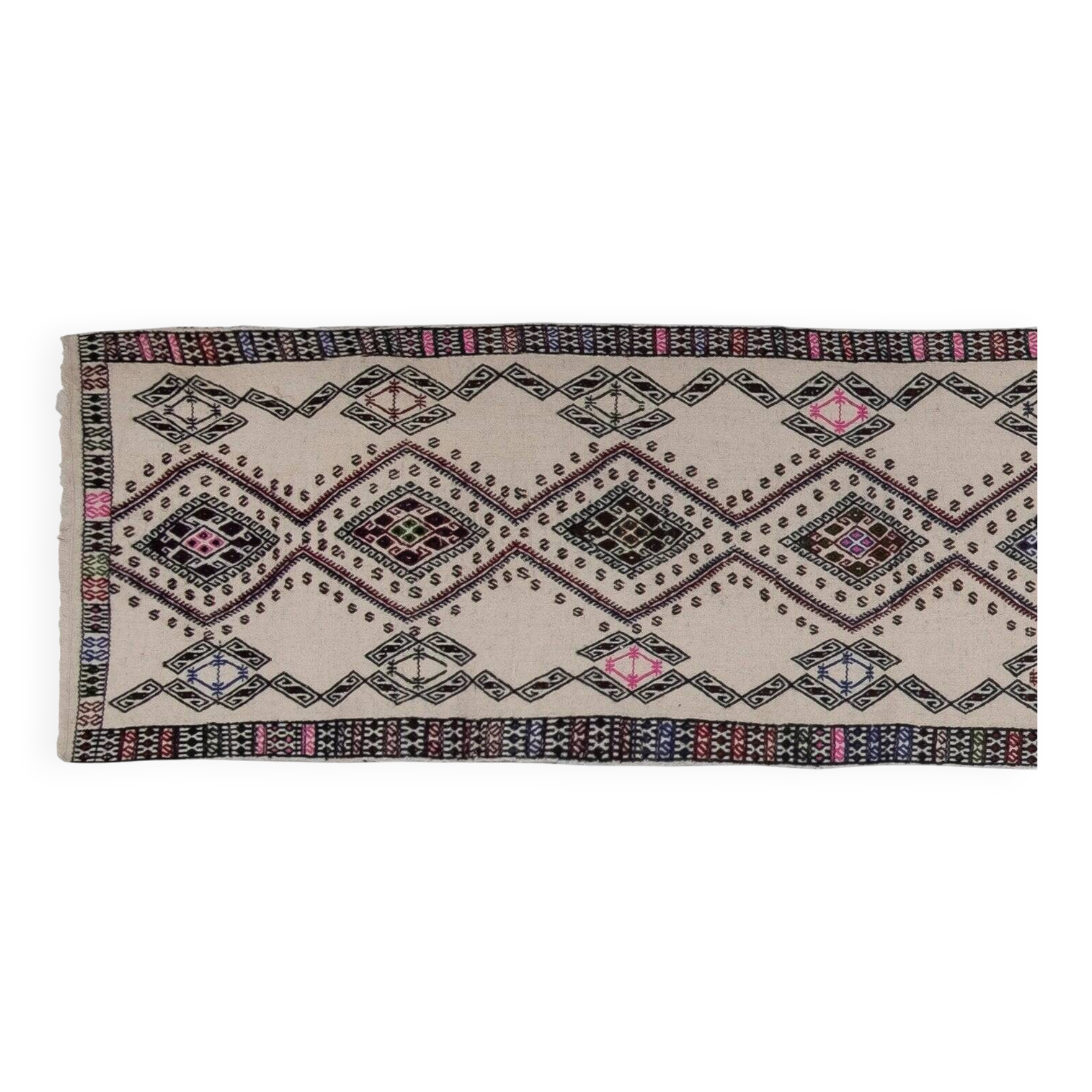 Tapis de couloir turc vintage 63x480 cm