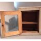 Medicine cabinet in vintage grey patinated wood and red cross