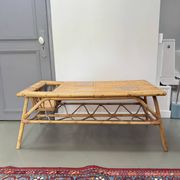 Table basse vintage en rotin