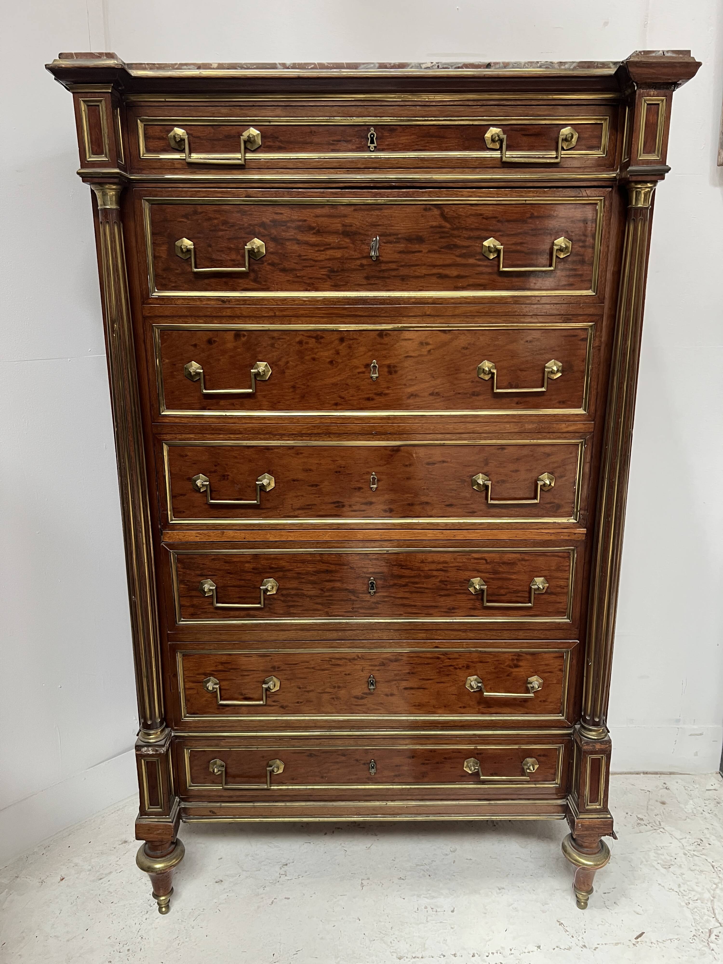 Napoleon III secretary in Louis XVI style made of mahogany, 19th century.