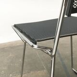 Postmodern vintage metal side chair by Rolf Rahmlow, 1980s