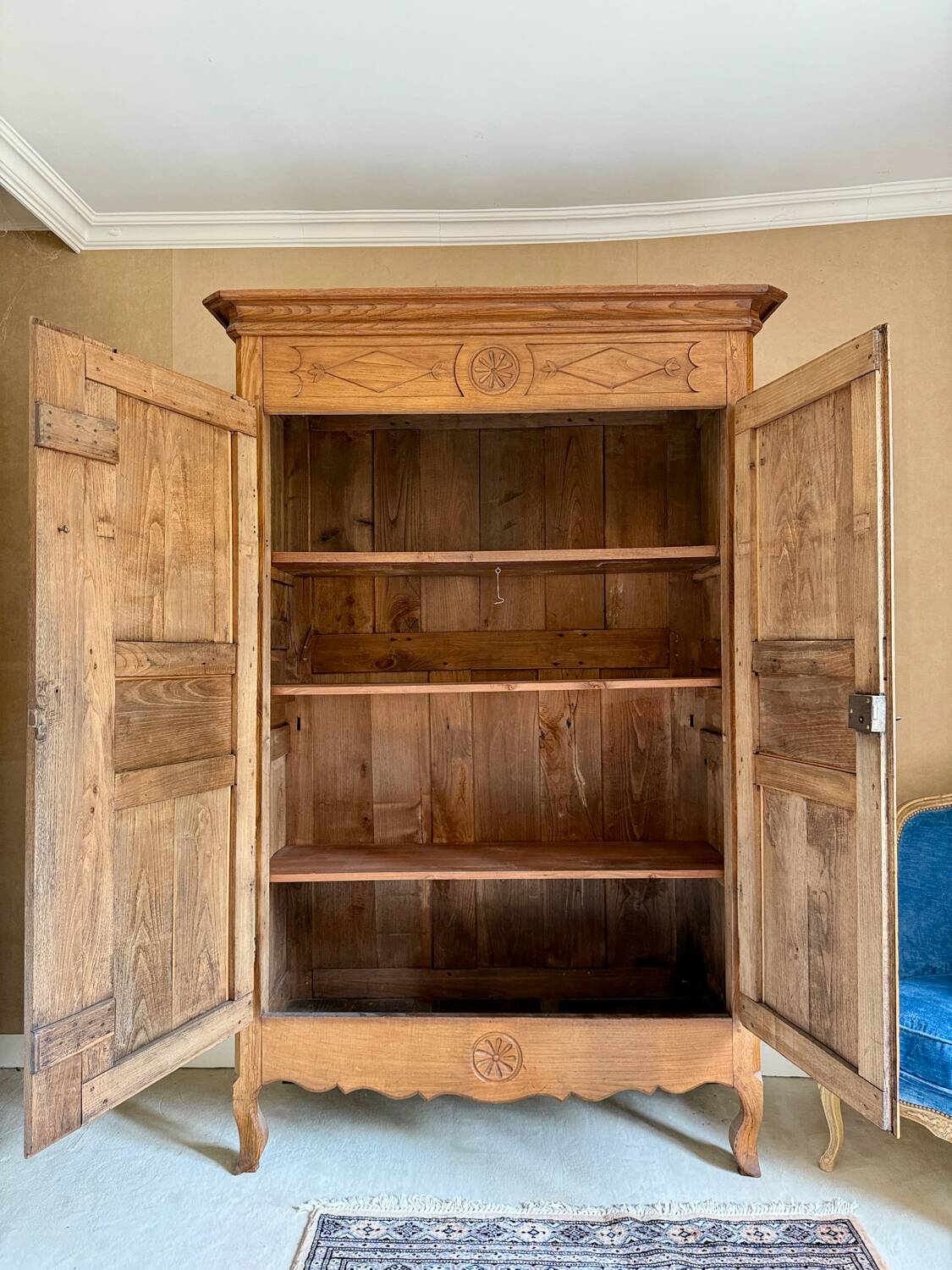 19th century oak wedding armoire