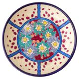 Enamelled cloisonné bowl Art Deco from Longwy, France with daisies, 1930.