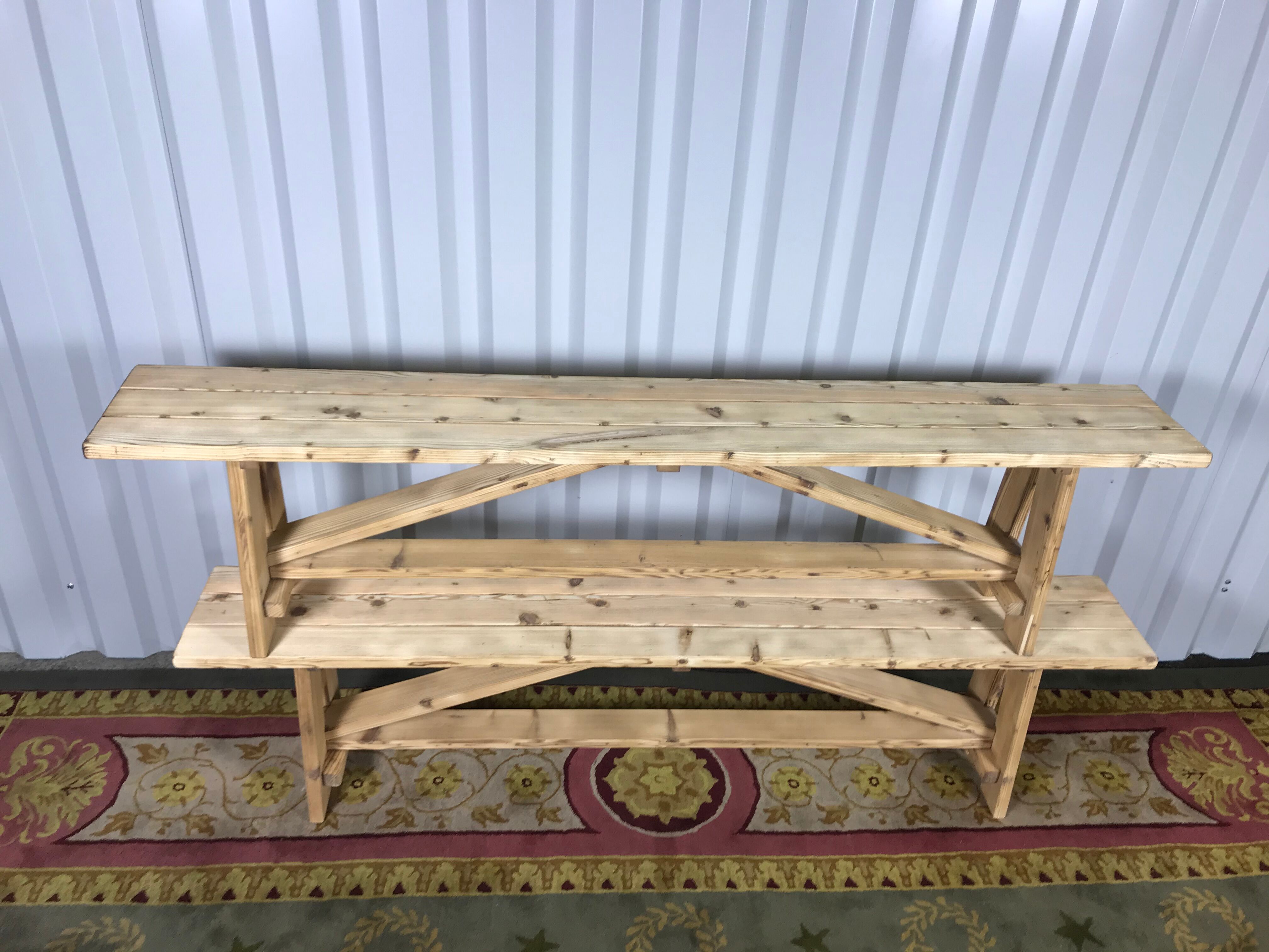 Pair of benches in erased aero fir