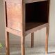 Table de chevet en bois et blanc vintage