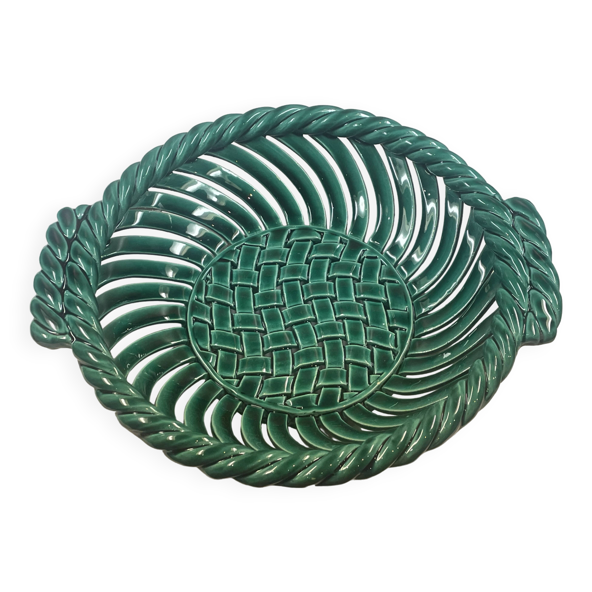 Vallauris Table basket, braids, twists and openwork