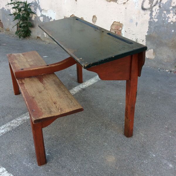 Pupitre vintage mid-century bureau d'écolier