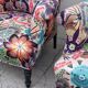 Pair of toad armchairs Napoleon III tapestry missoni italy