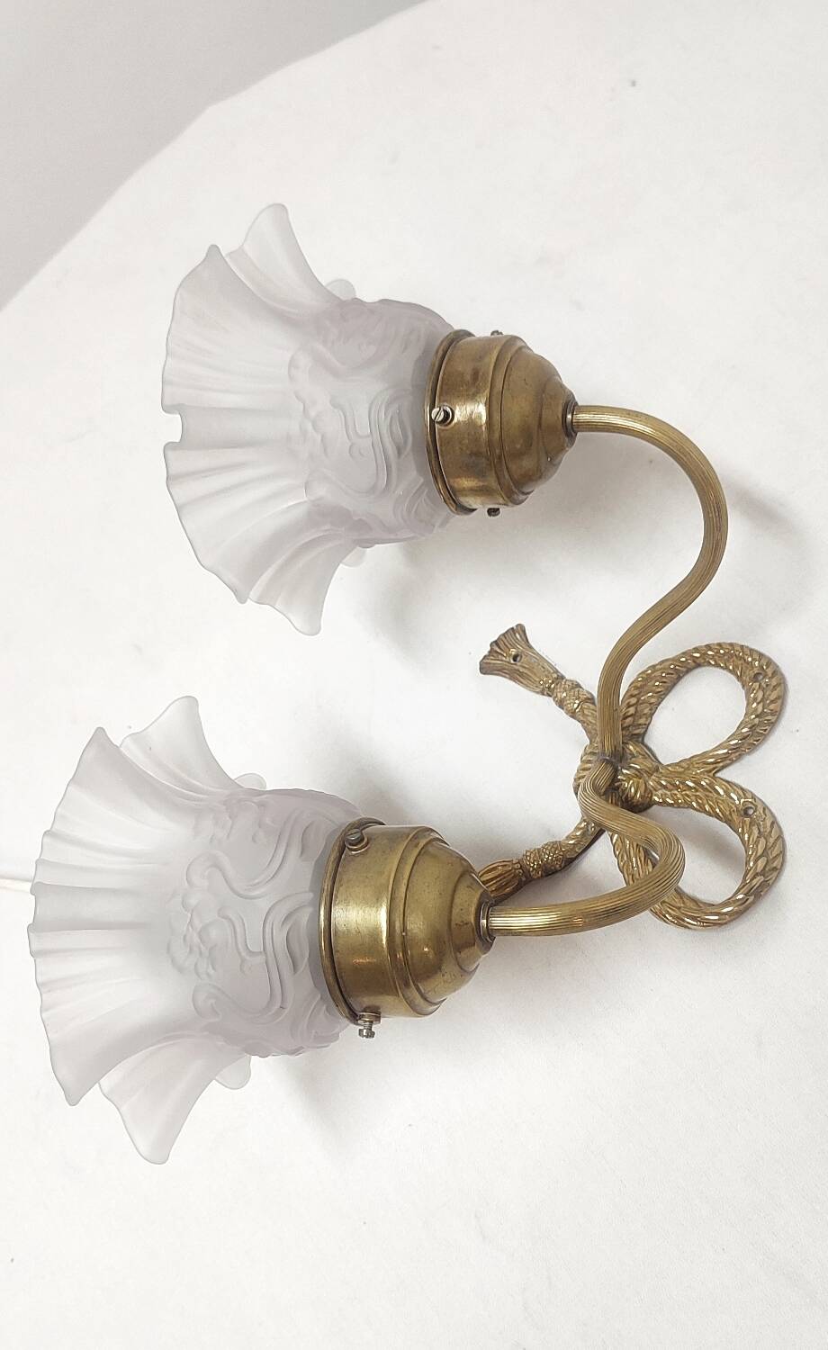 Bronze and crystal wall light. France, 1950s.