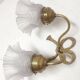 Bronze and crystal wall light. France, 1950s.