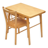 Baumann vintage desk, children's wooden desk with chair, desk with drawers.