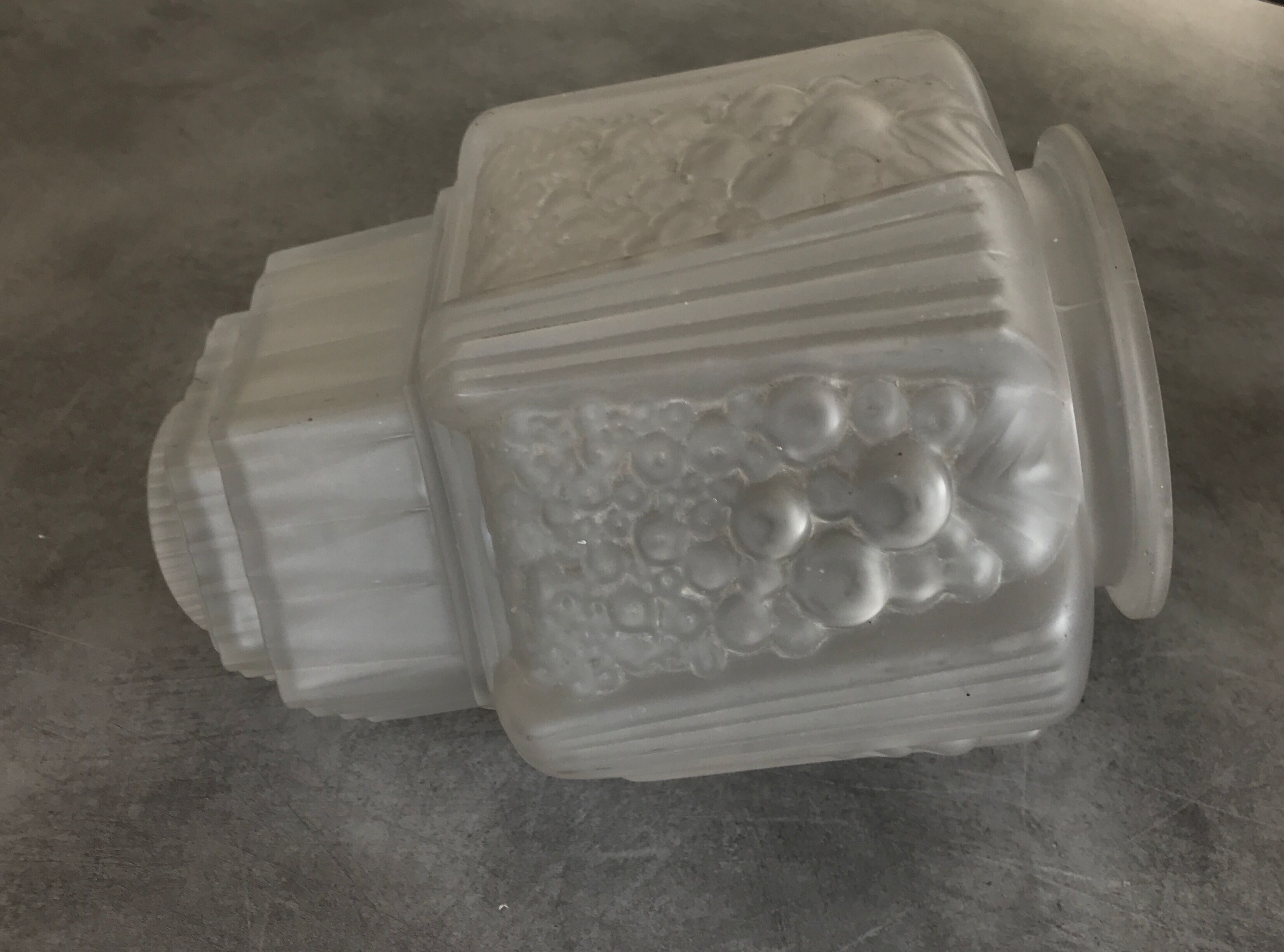 Old frosted glass lampshade suspension ceiling lamp art deco 30 cm