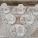 Set of 6 ARC FRANCE espresso coffee cups and undercups with location for sweets