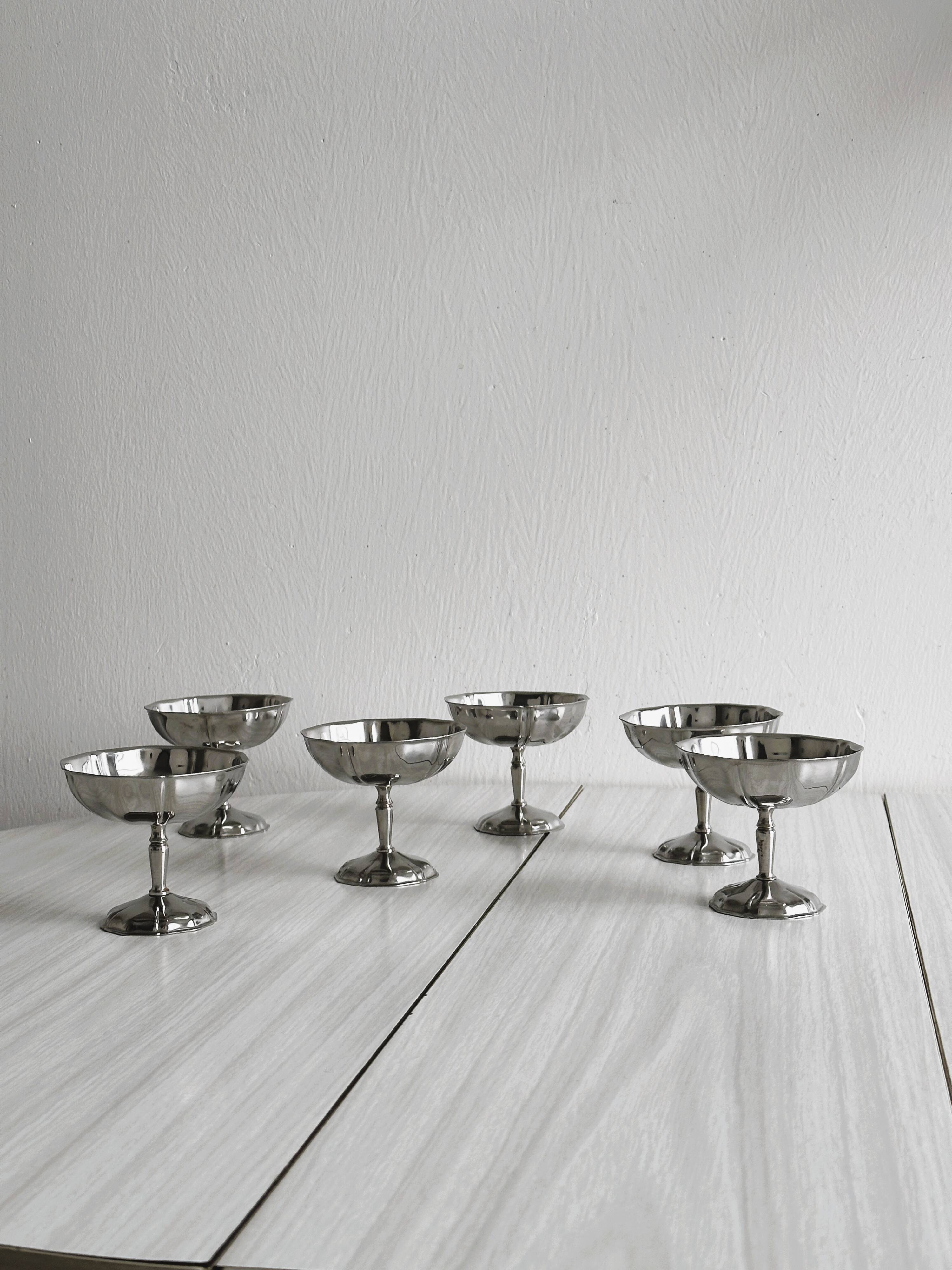 6 Letang Remy stainless steel footed cups