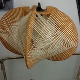Scandinavian chandelier in thread and wood