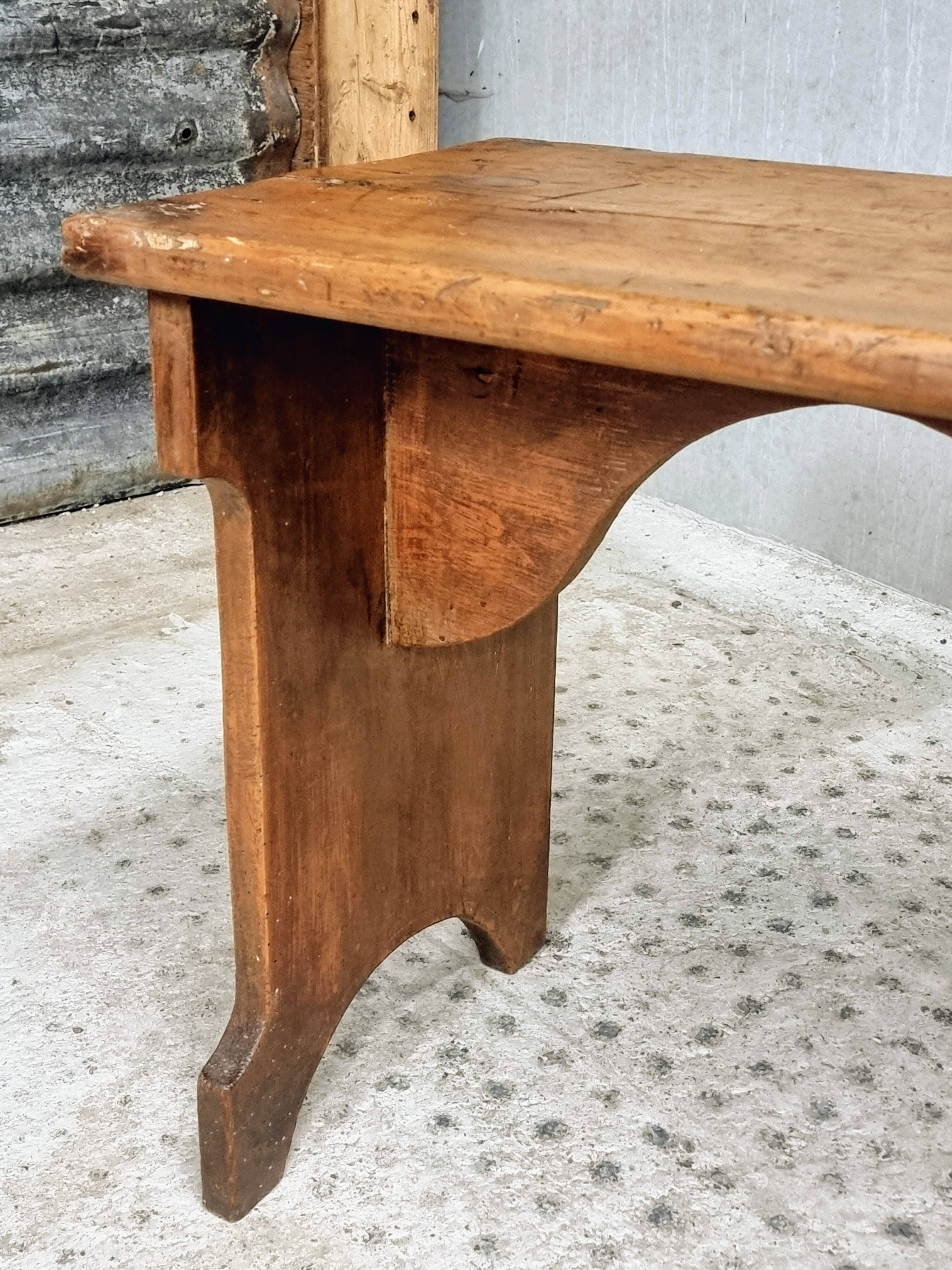 Table d'appoint ancienne banc en merisier 19ème siècle