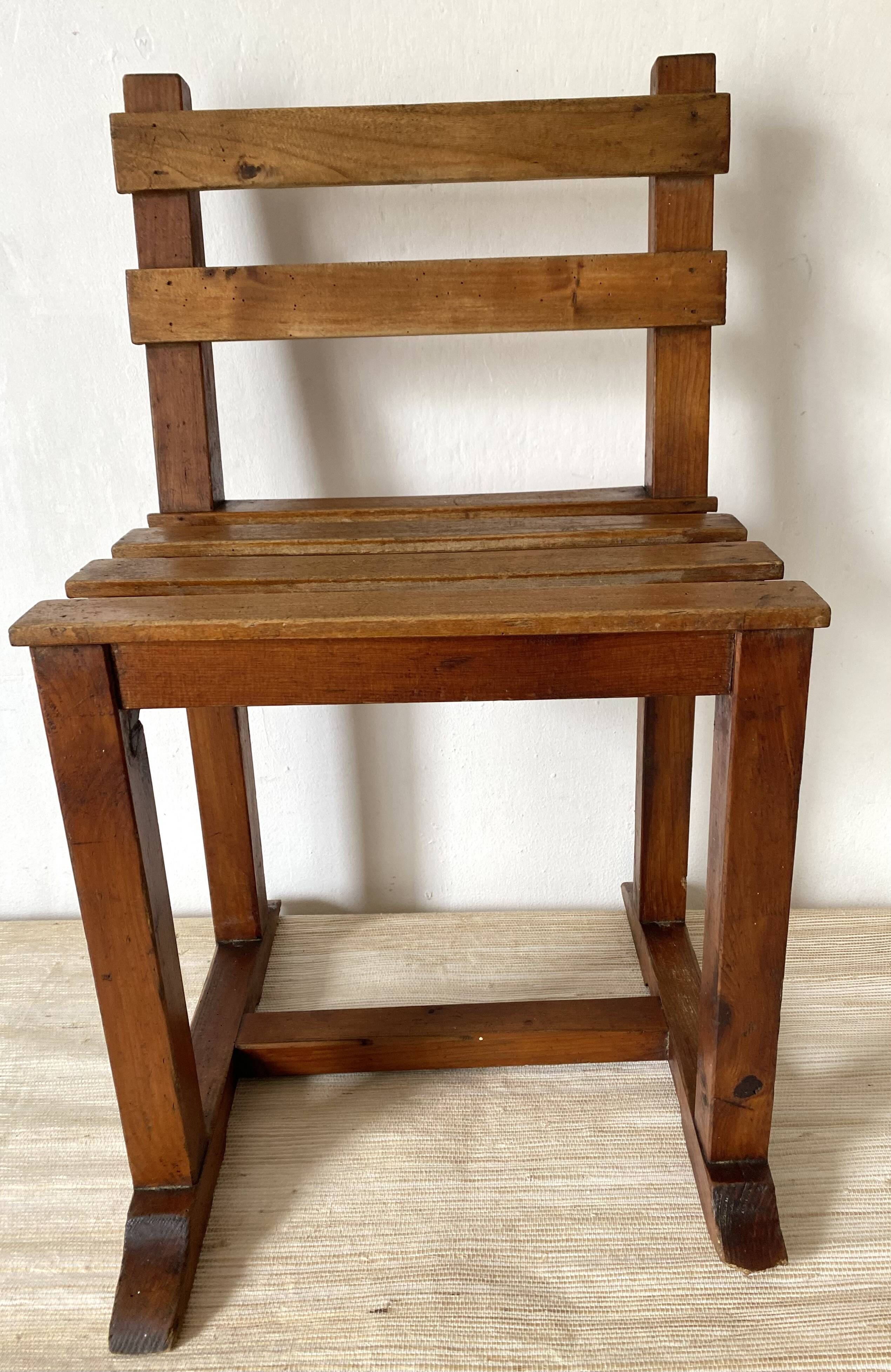 Slatted wooden chair, minimalist