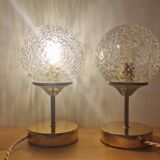Duo lampes à poser en globes texturés