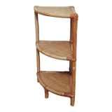 Bamboo and rattan corner shelf