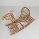 Cheval à bascule vintage en bambou, années 1960