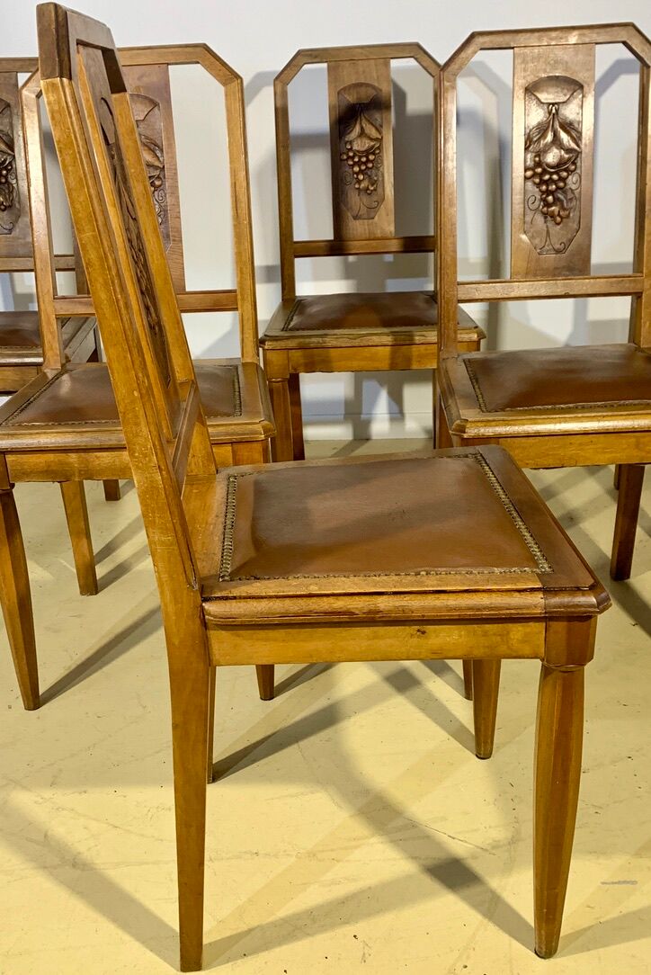 6 chaises époque Art Déco