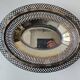 Silver-plated metal basket, openwork rim, hallmark to be identified