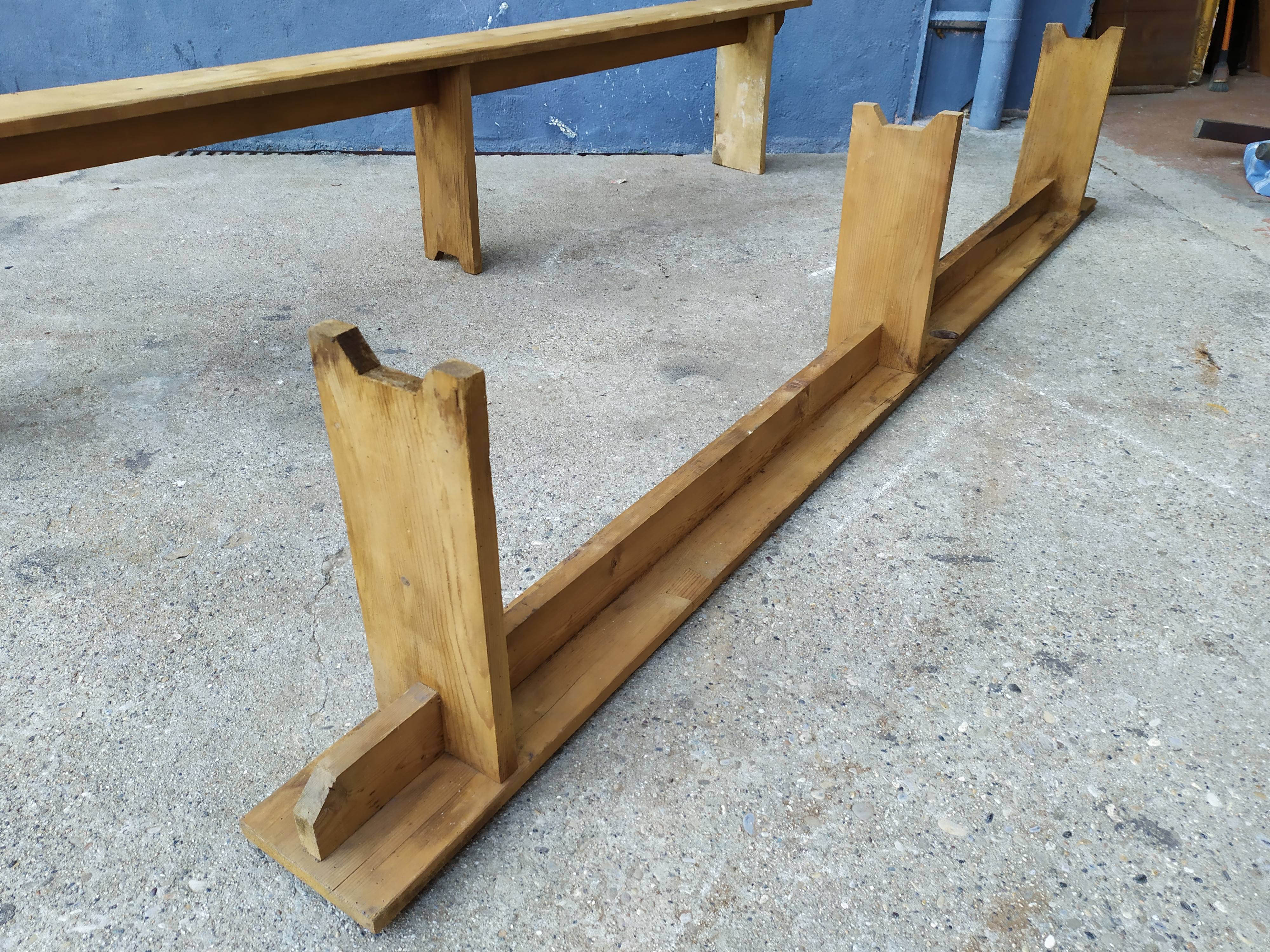 Pair of solid wooden farm benches