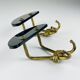 Vintage brass coat hooks, Italy, 1950s, set of 2