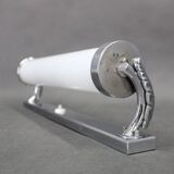 Czechoslovak Bauhaus Art Deco chrome tubular wall light with milk glass