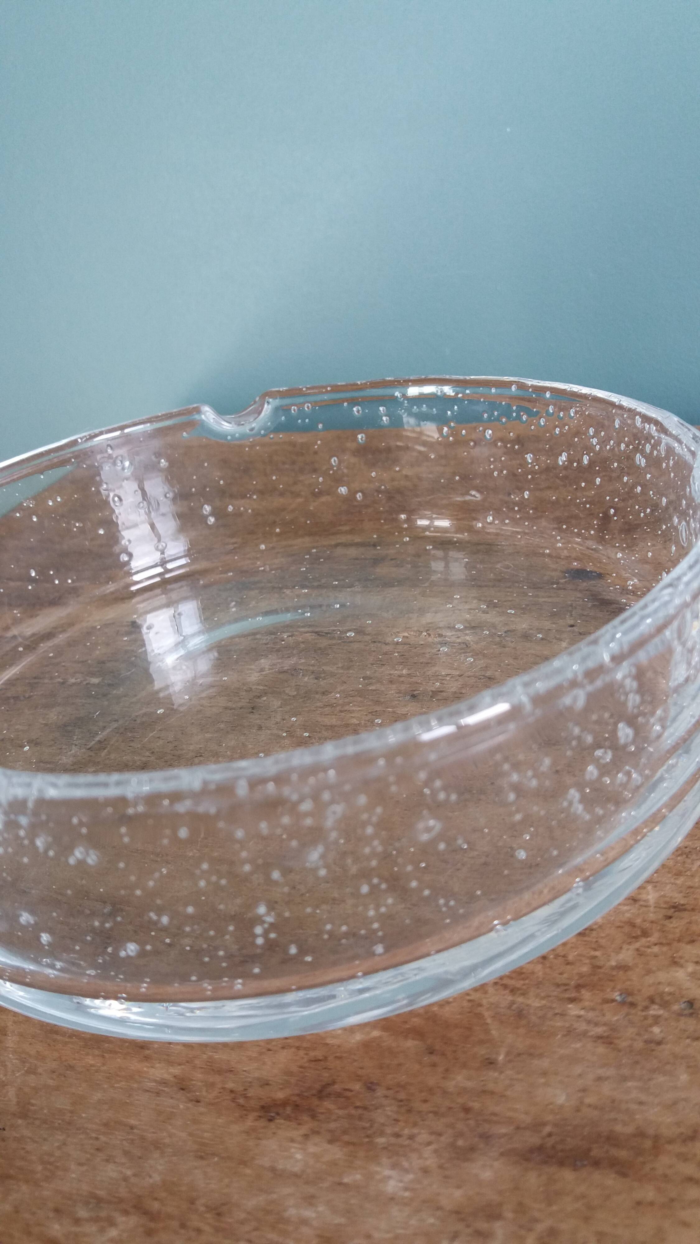 Cendrier ou vide-poche en verre bullé artisanal